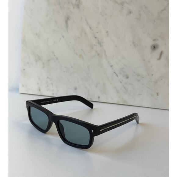 NEW Prada PR B11S Black Tinted Blue Lens Sunglasses - Picture 1 of 7